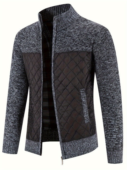 quilted jacket with warm sweater