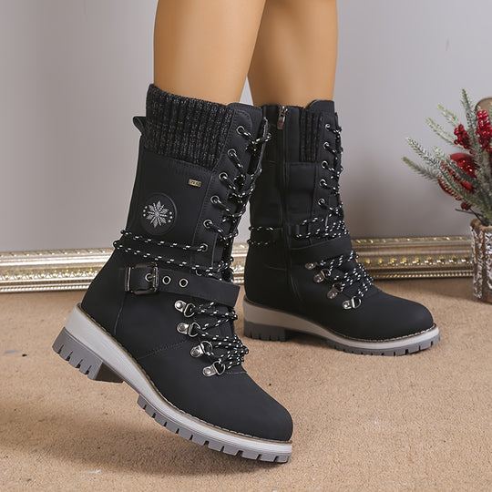 Knitted thermal boots for women