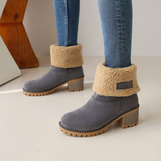 Plush-lined women's ankle boots