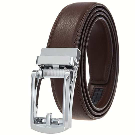 Genuine Leather Automatic Buckle Belt for Men