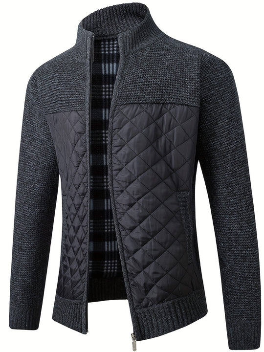 quilted jacket with warm sweater