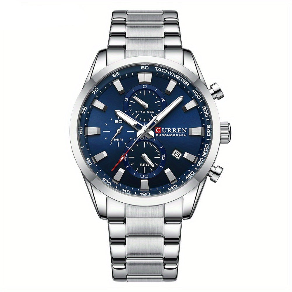 steel bracelet chronograph wristwatch