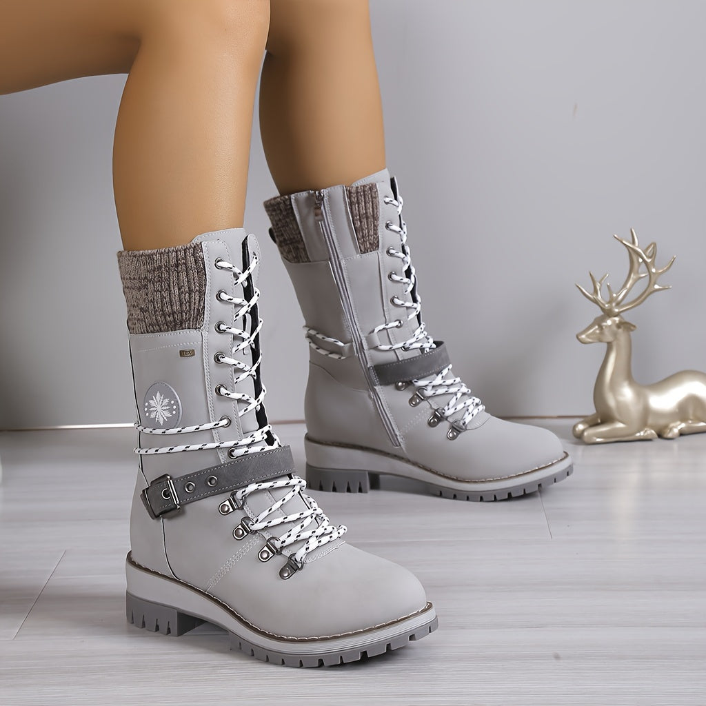 Knitted thermal boots for women