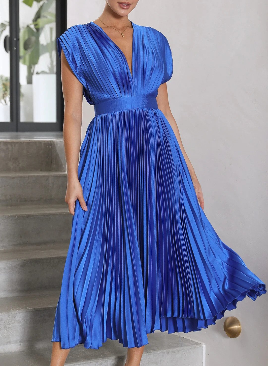 Elegant long midi dress for women