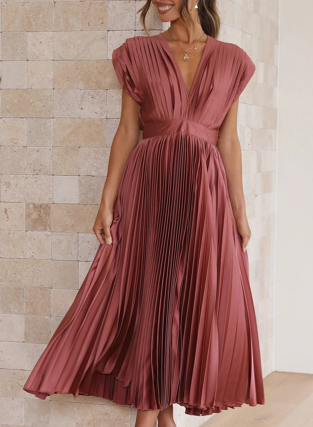 Elegant long midi dress for women