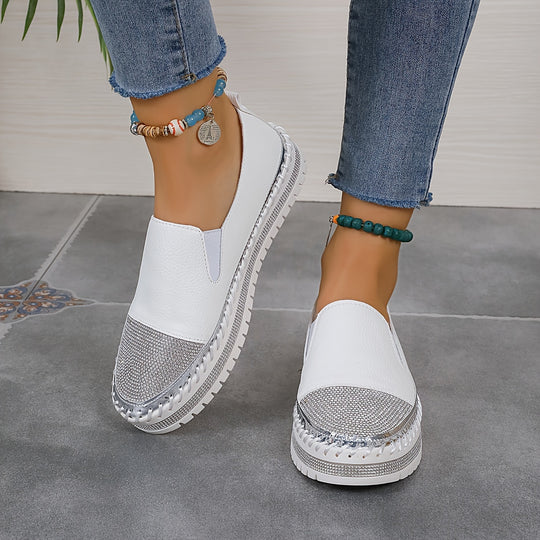 Women's Rhinestone Platform Loafers