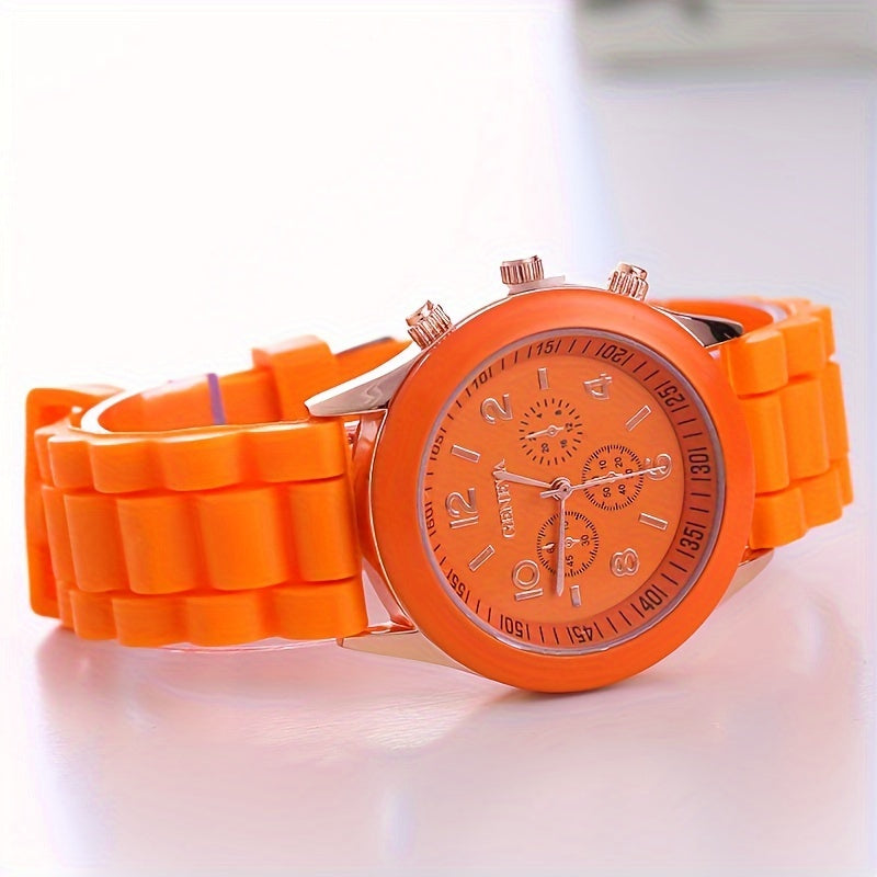 sports watch with triple dial made of silicone