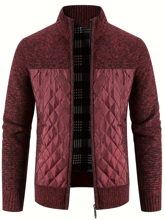 quilted jacket with warm sweater