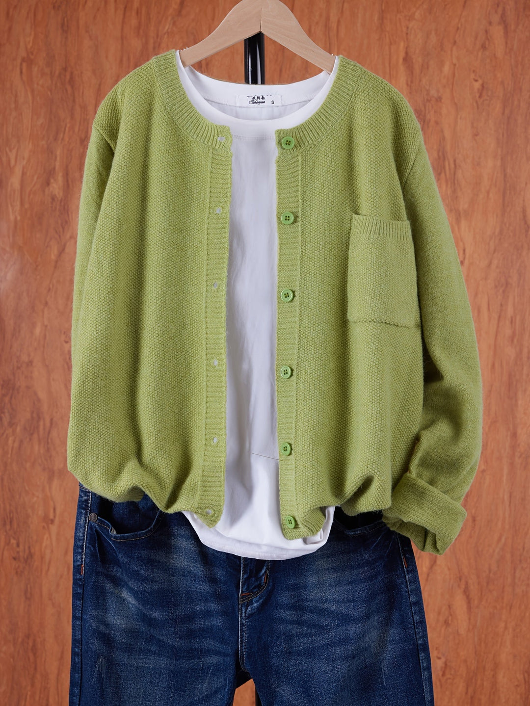 Women's Button Front Round Neck Cardigan