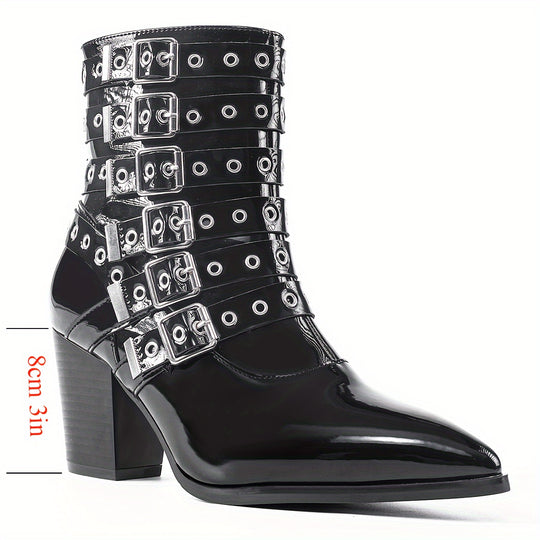 Women's boots with buckle and lace