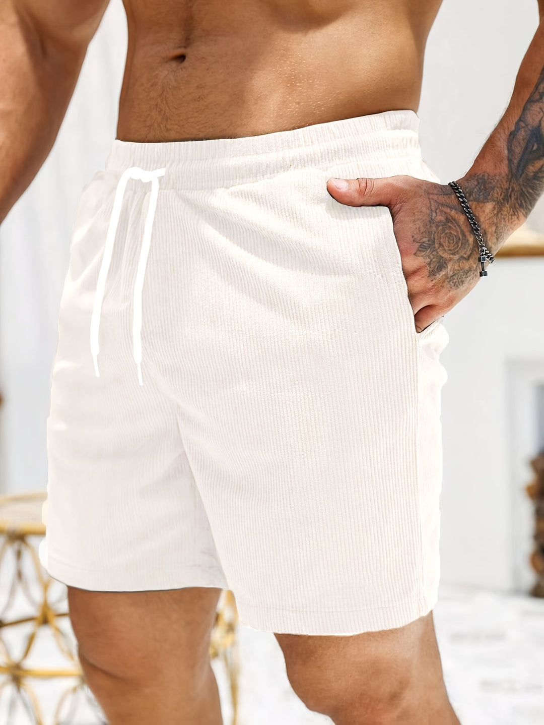 Herren-Cord-Sommer-Shorts