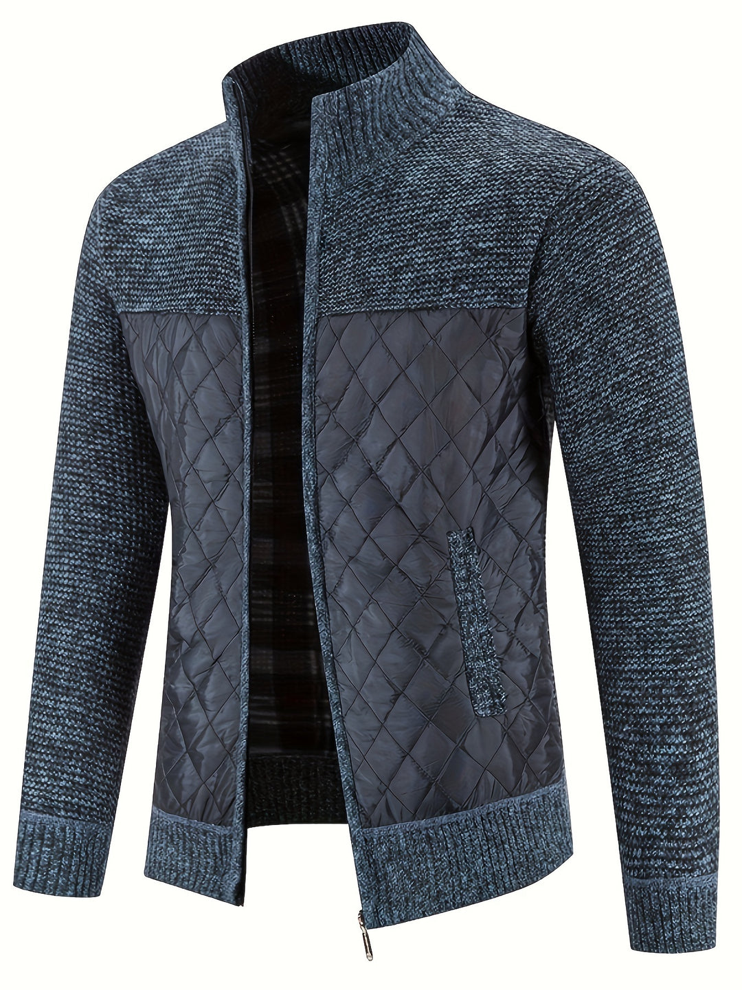 quilted jacket with warm sweater