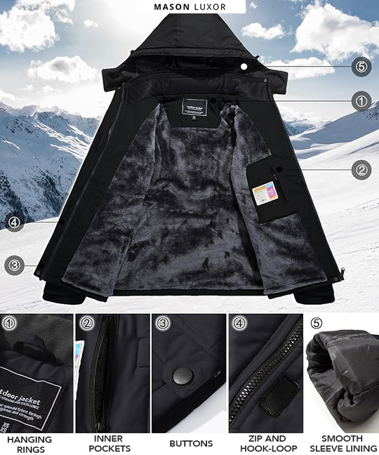 Warm waterproof winter jacket for men