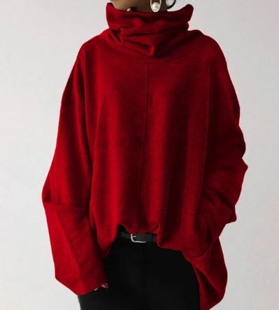 Sweatshirt mit hohem Halsausschnitt für Frauen