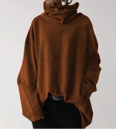 Sweatshirt mit hohem Halsausschnitt für Frauen