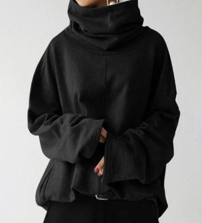 Sweatshirt mit hohem Halsausschnitt für Frauen