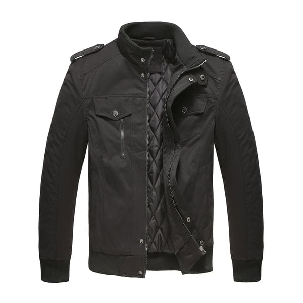 Men's casual jacket with stand-up collar