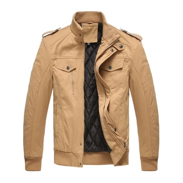 Men's casual jacket with stand-up collar