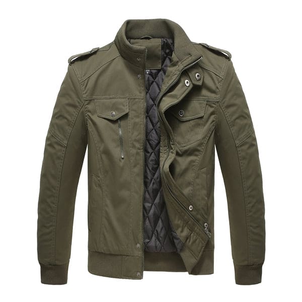 Men's casual jacket with stand-up collar