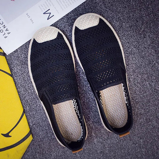 Espadrilles with flat sole made of canvas