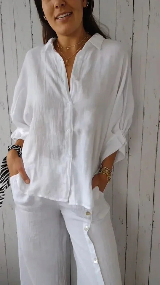 Women's Casual Cotton Linen Blouse