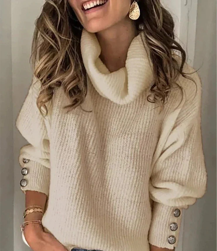 Soft warm turtleneck sweater for women