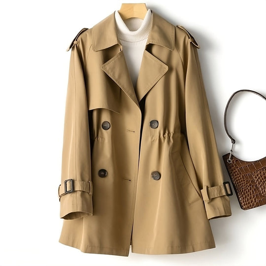 Mid-length trench coat for women