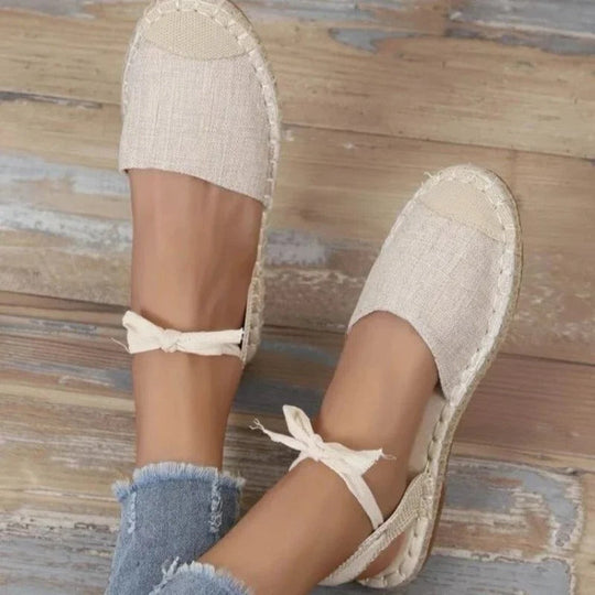 Espadrilles aus Segeltuch mit Knöchelriemen für Frauen