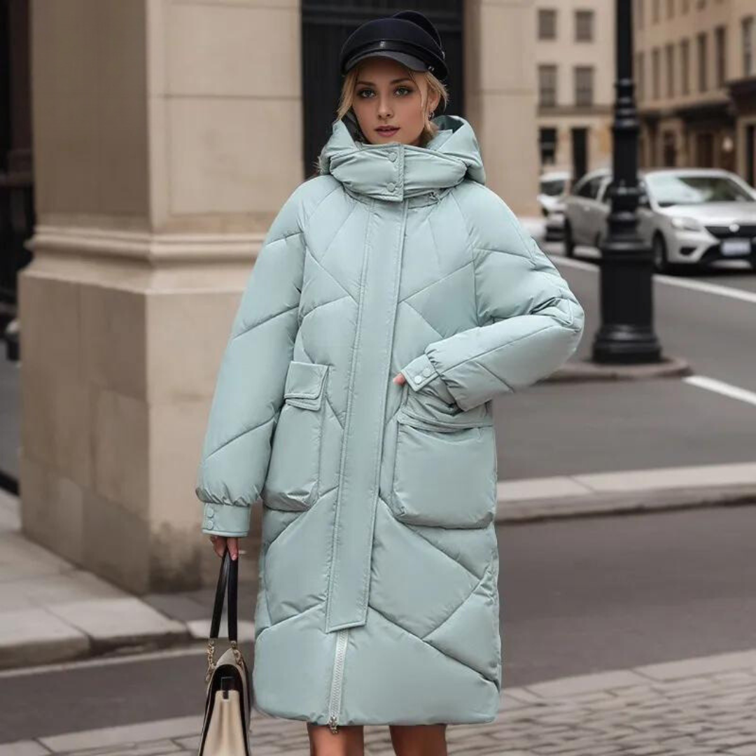 Solid winter coat for women