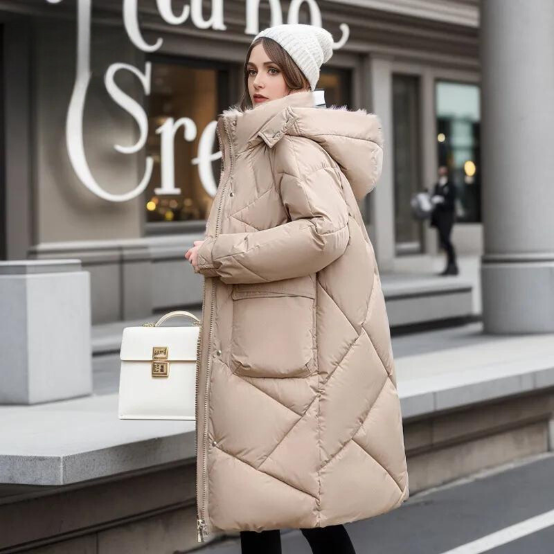 Solid winter coat for women