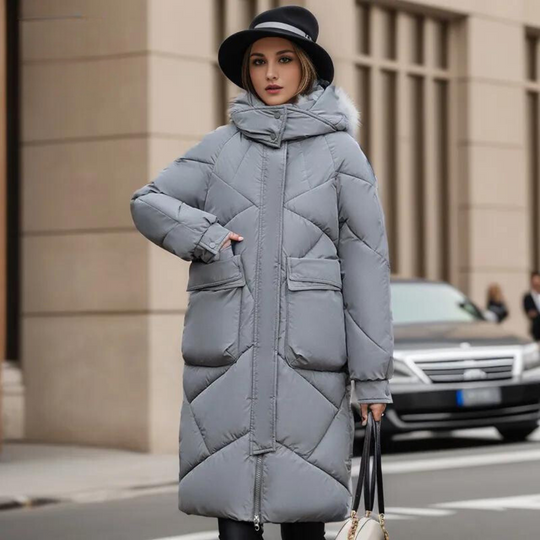 Solid winter coat for women