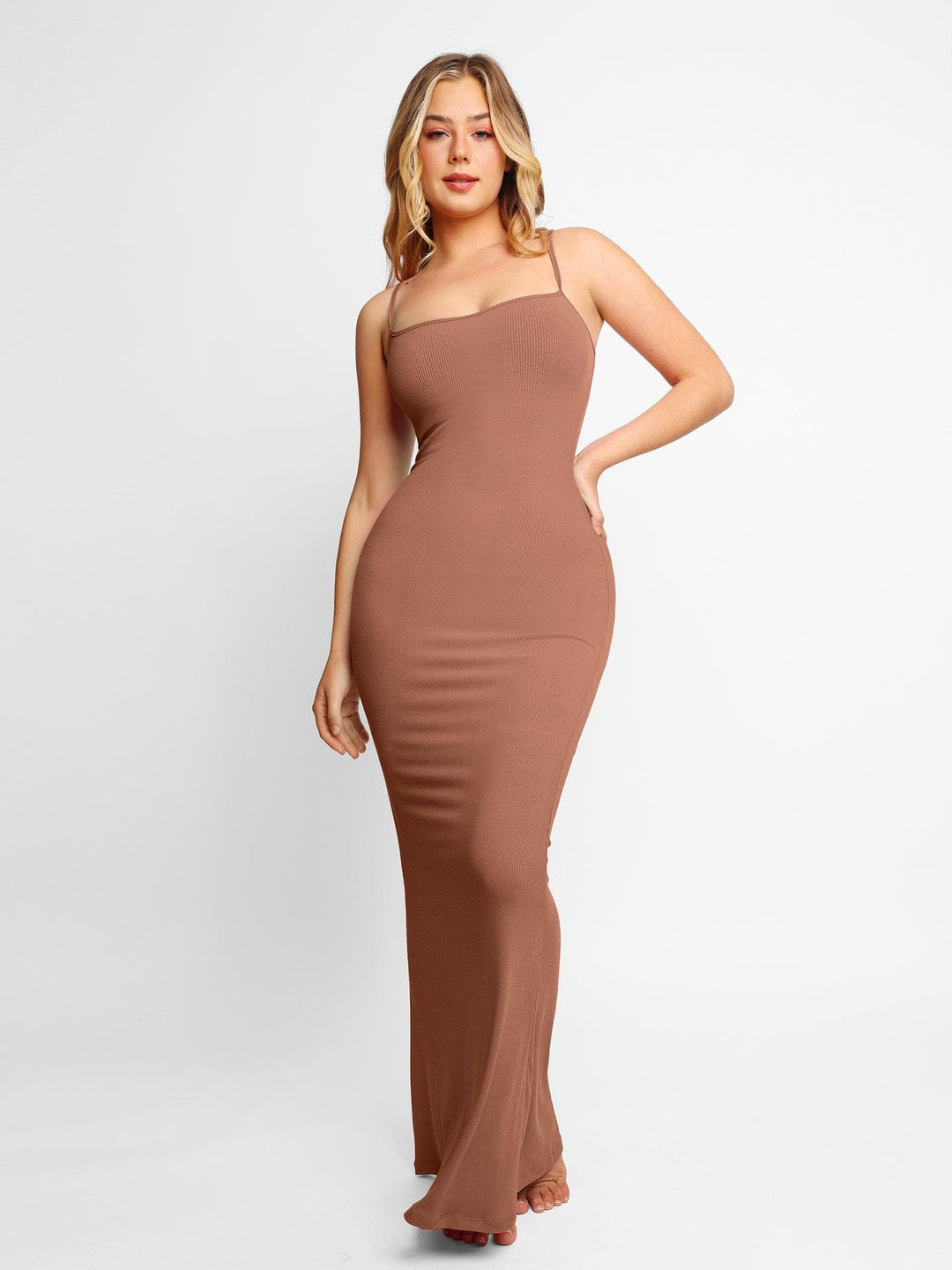 Long, slim-fitting dress