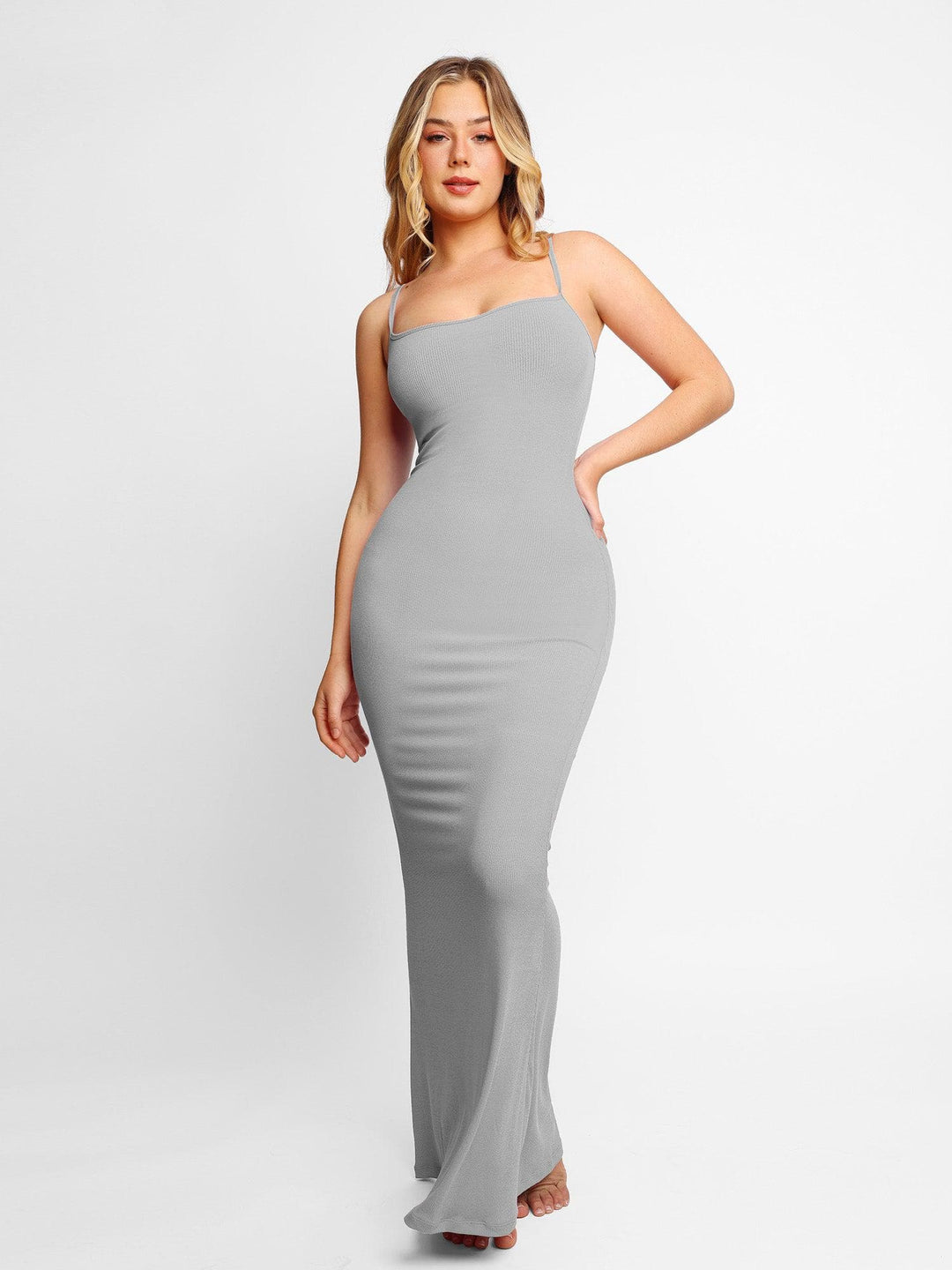 Long, slim-fitting dress