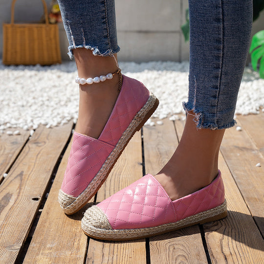 Espadrilles aus geripptem Leder für Damen