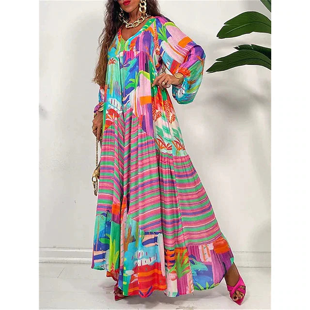 Puff Loose Swing Maxi Beach Dress