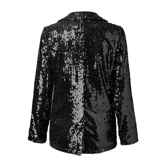 Fashionable two-tone sequin blazer for women