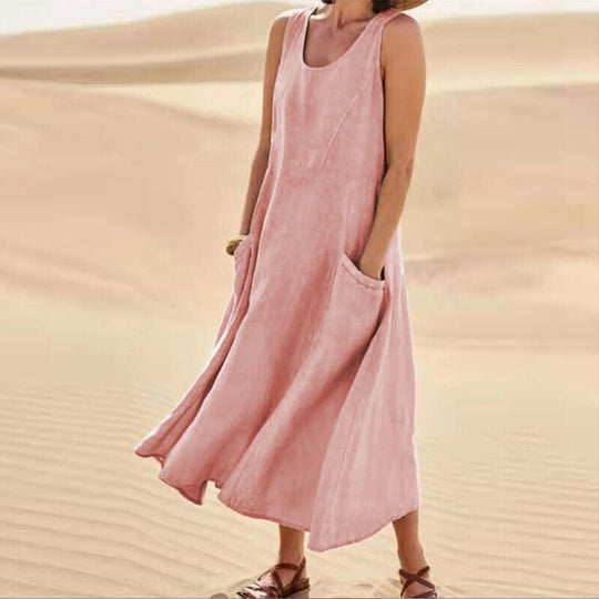 cotton-linen maxi dress