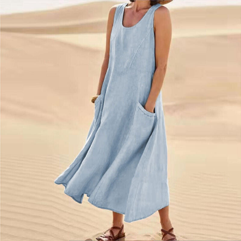 cotton-linen maxi dress