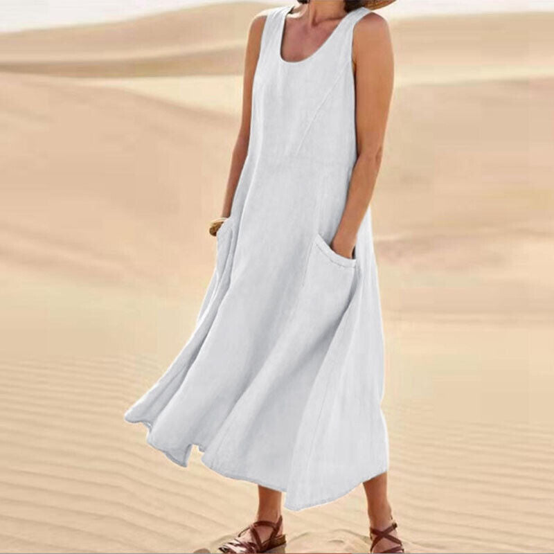 cotton-linen maxi dress