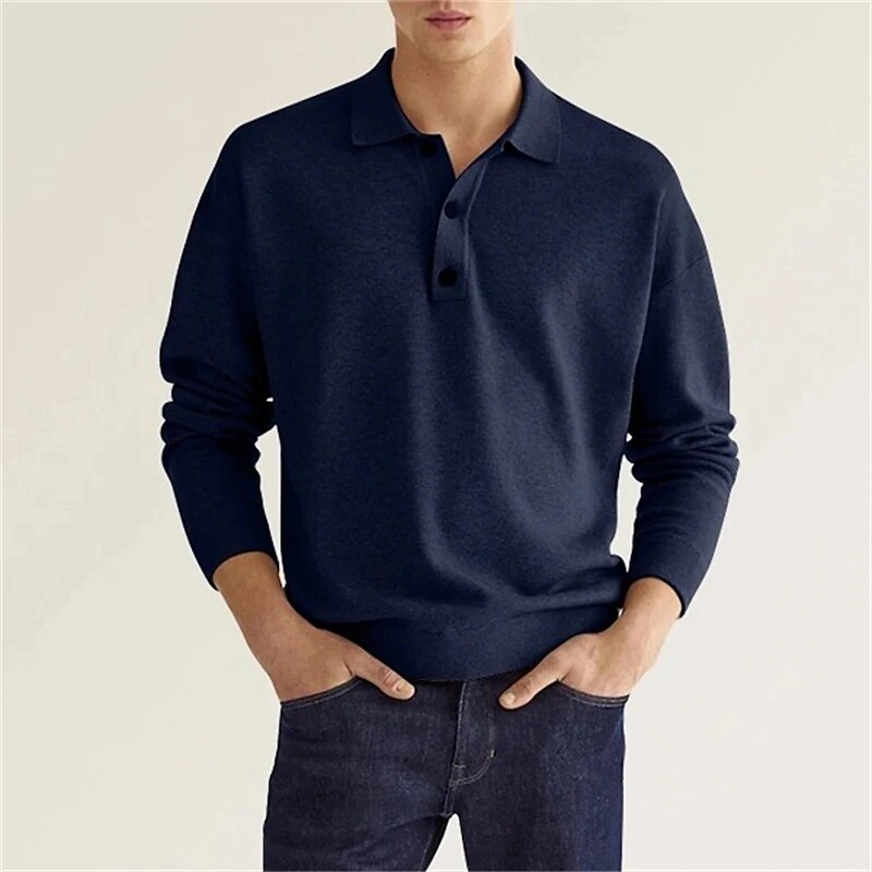 Long-sleeved polo in regular fit