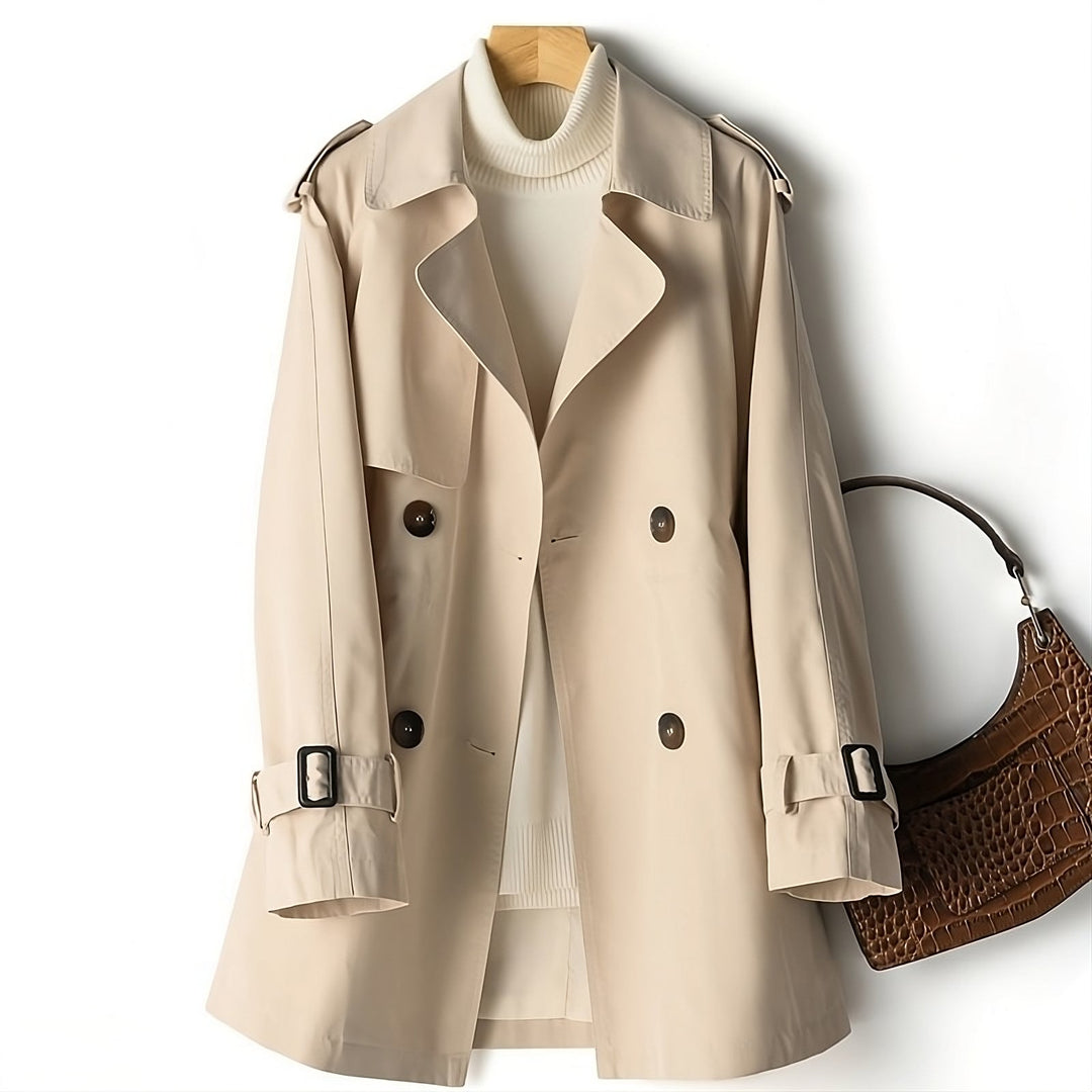 Mid-length trench coat for women