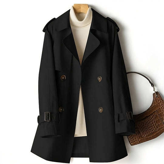 Mid-length trench coat for women