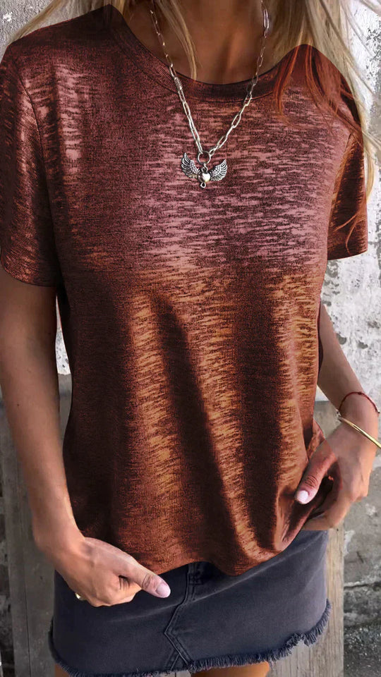 Women's sequin crew neck T-shirt