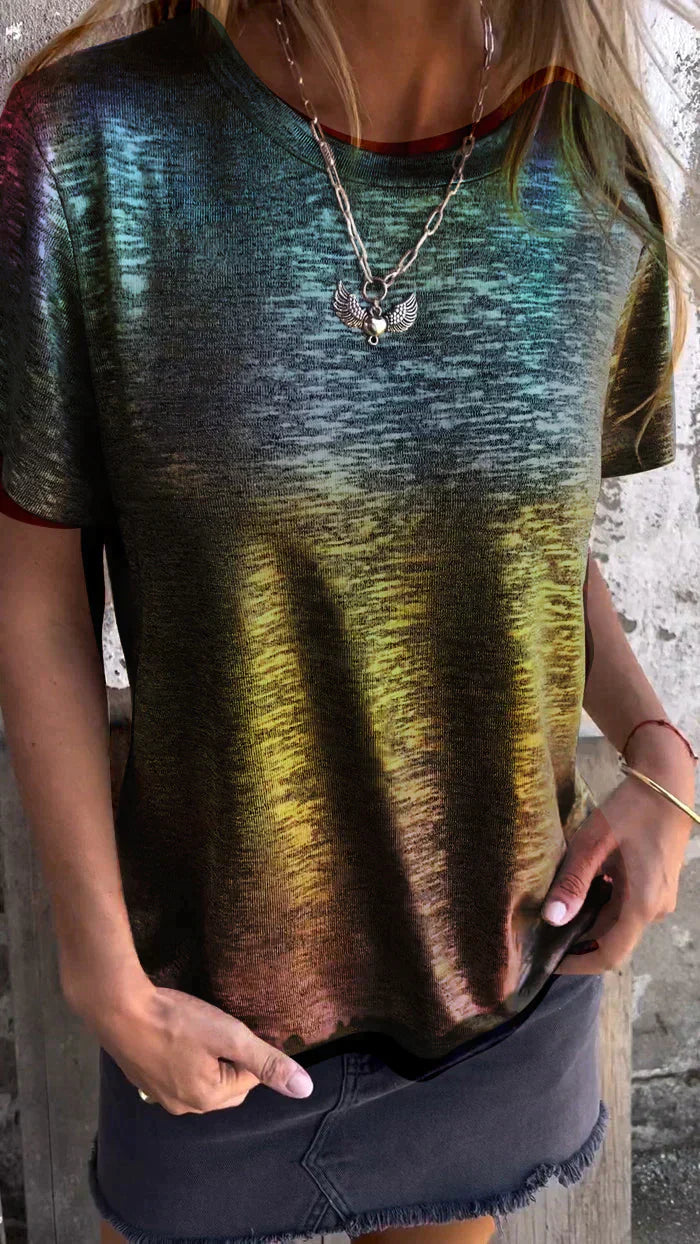 Women's sequin crew neck T-shirt